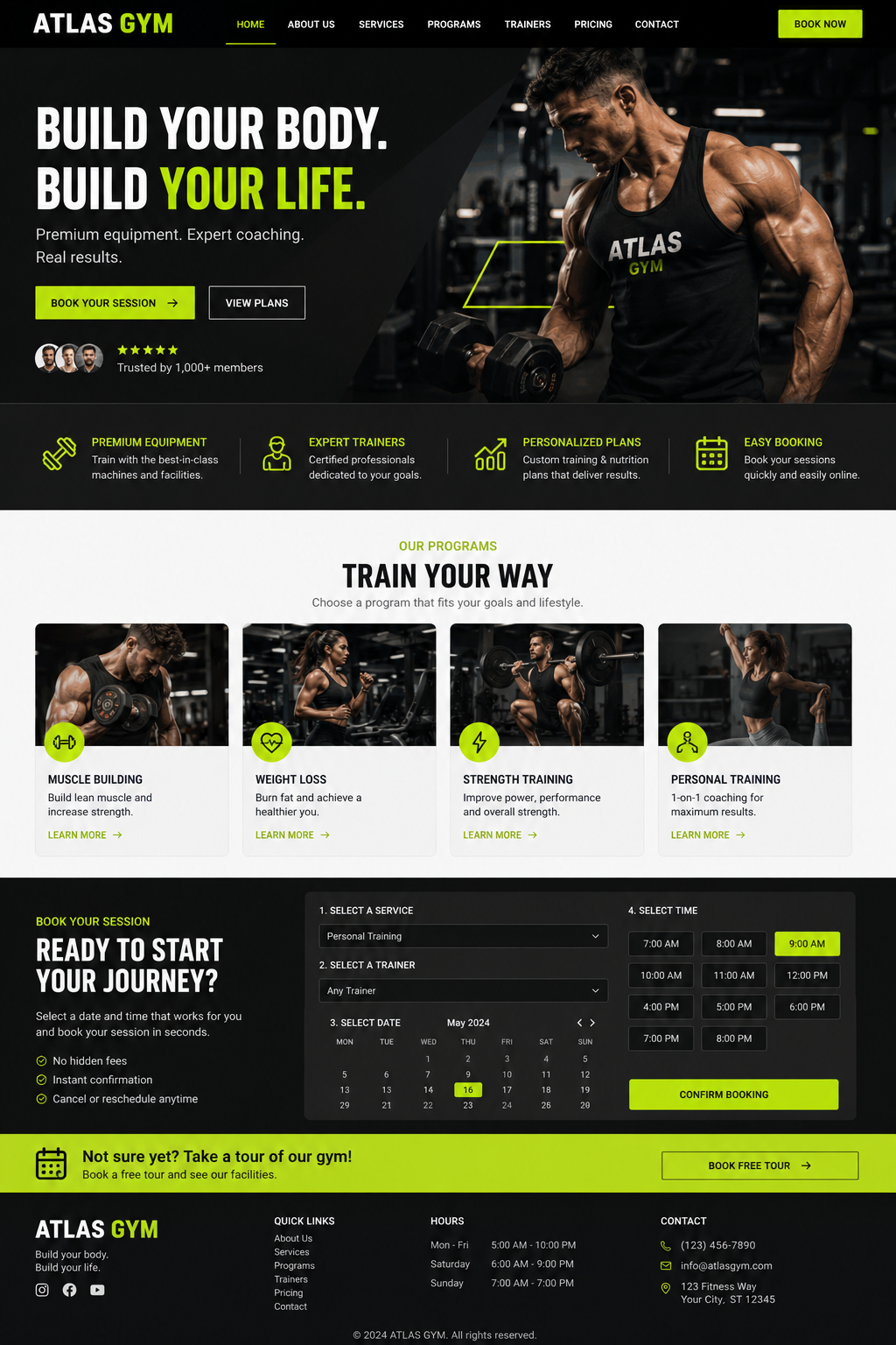 Atlas Gym — new website by Nexora Digital