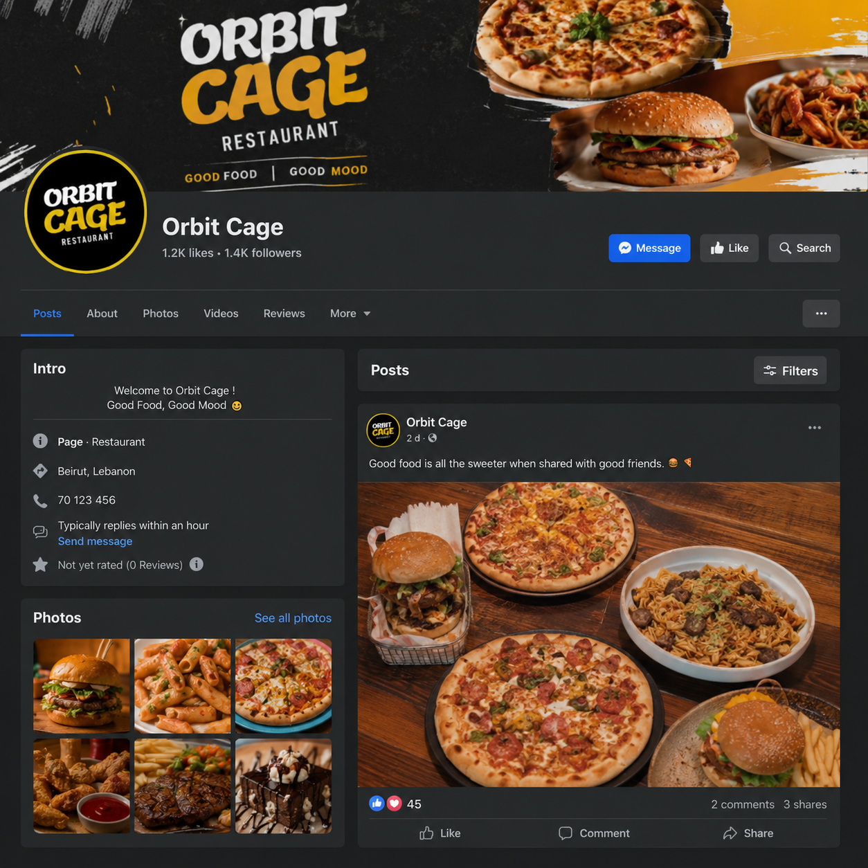 Orbit Café — old website